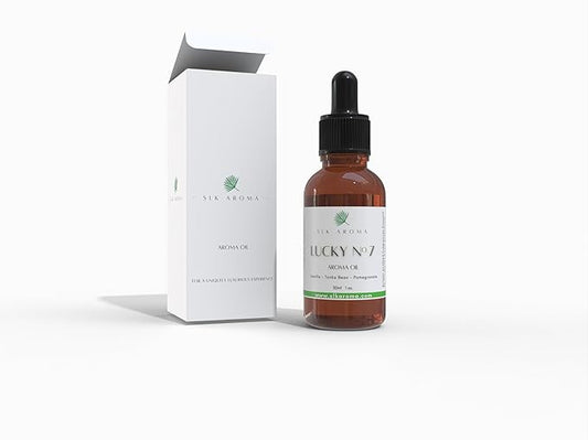 (Aria) Lucky No. 7 Hotel Aroma Oil for Diffusers - Waterless and Ultrasonic - Niche Blend of Essential and Aroma Oils - Silky Vanilla, Tonka Bean, Pomegranite - 120 ml (4 oz)