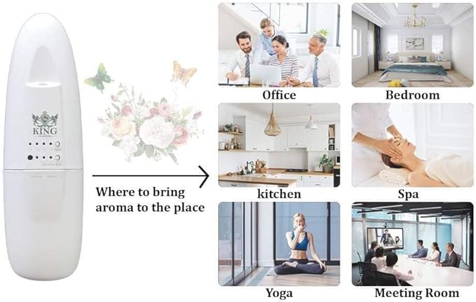 Diffuser Up to 500 Sq.FT Coverage-Nanotechnology Plug in Oil Diffuser Essential Oils (Bluetooth)-for Home and Office-Wall Silent & Waterless Oil Diffuser (Matt White)