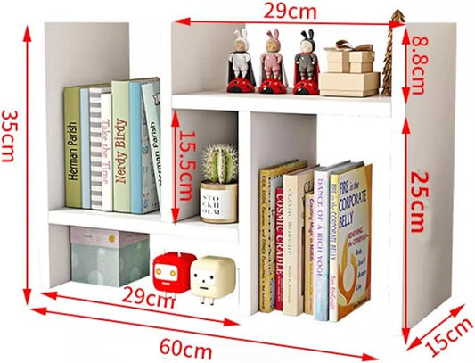 Generic Desktop Shelf, Dorm Desk Hutch, Adjustable Desktop Organizer Shelf Double H Display, Desk Organizer Shelf for Dormitory, Bedroom, Office, Free Combination, White
