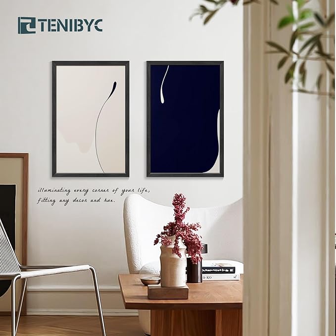 24x36 Poster Frame 4 Pack, Textured Black Wood Picture Frame, Suitable for Photos, Puzzles, Paintings & Maps, Wall Hanging