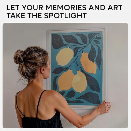 Homeforia 18x24 Poster Frame Silver, High End Metal 18 x 24 Picture Frames with Mat 16 x 20 for Photo, 18x24 Silver Frame Matted to 16x20 Print, 24x18 Hanging Frame, Tempered Glass, Wall Kit, Set of 1