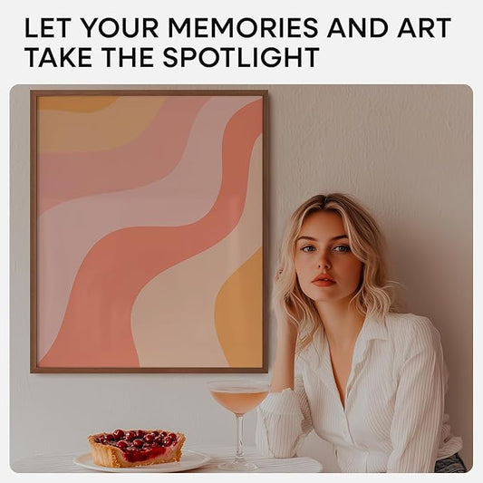 Homeforia 20x24 Picture Frame Brown, High End Dark Oak 20x24 Walnut Wooden Poster Frames with Mat 16x20, 20 x 24 Wood Frame Matted to 16 by 20, 24x20 Hanging Frames, Tempered Glass, Wall Kit, Set of 1