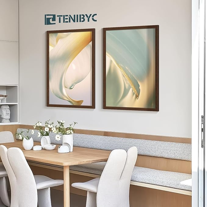 24x36 Poster Frame - 4 Pack, Brown Wood Picture Frame, Suitable for Photos, Puzzles, Paintings & Maps, Wall Hanging