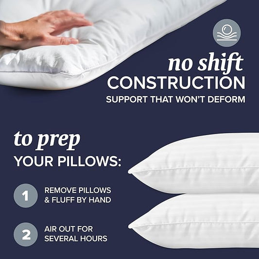 Beckham Hotel Collection Bed Pillows Standard/Queen Size Set of 2 - Original Soft Down Alternative Pillow for Sleeping - Soft Support for Back, Stomach or Side Sleepers