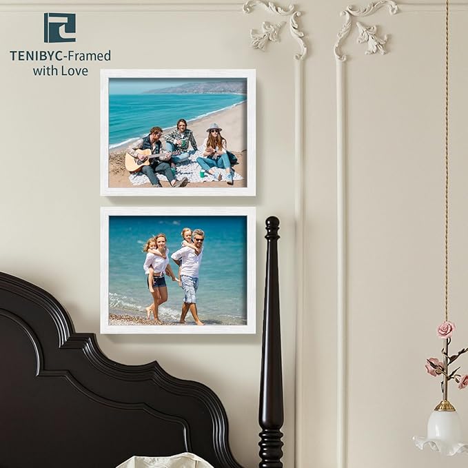 16x20 Frame 4 Pack - White, HD Tempered Glass, Wood Poster Frame, Display 16 x 20 Photos, Posters, and Puzzles, Gallery Wall Hanging