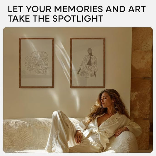 Homeforia 13x19 Picture Frame Brown, High End Dark Oak 13x19 Wooden Frames with Mat 11x17, 13 x 19 Walnut Wood Poster Frame Matted to 11 by 17, 19x13 Hanging Frames, Tempered Glass, Wall Kit, Set of 1