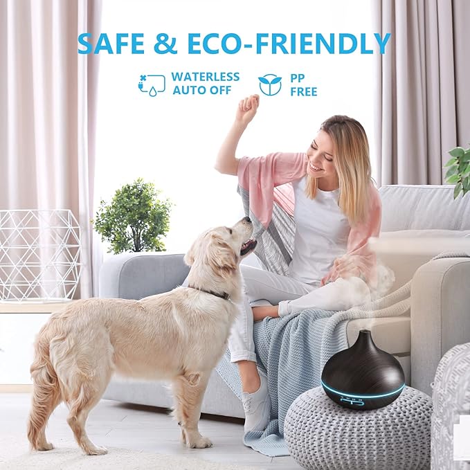 SACATR Essential Oil Diffusers,550ml Oil Diffuser with 15x10mL Essential Oils,Aromatherapy Diffuser with Ultrasonic Technology, Diffusers for Essential Oils Large Room, Home Office