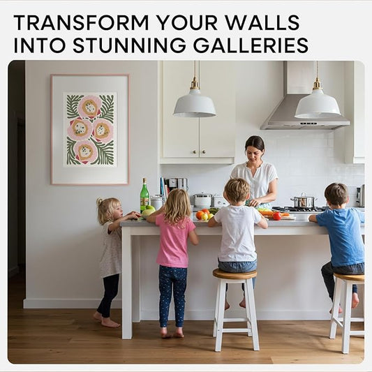 Homeforia A1 Poster Frame Rose Gold, High End Metal A1 Large Picture Frames with Mat A2 Photo, 23.4 x 33.1 Frames Matted to 16.5 x 23.4 Print, 23.4x33.1 Thin Frames, Tempered Glass, Wall Kit, Set of 1