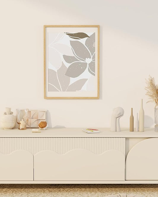 Marsmiles 18x24 Wooden Picture Frame, USA-Sourced Natural Oak Solid Wood Photo Frame with Real Glass for Display Pictures 16x20 with Mat or 18x24 without Mat, Natural, 2 Pack