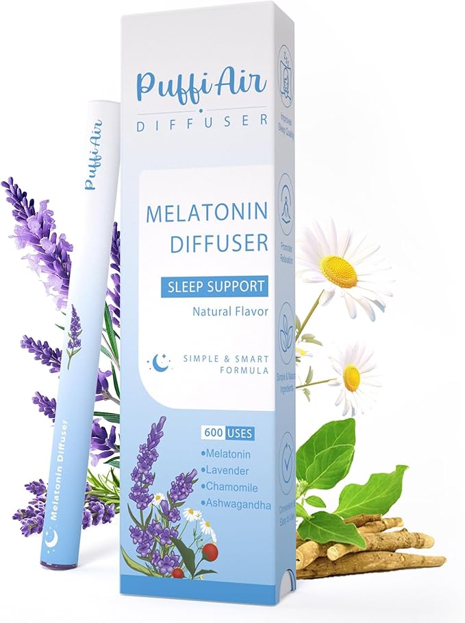 Herbal Diffuser Duo with Mullein, Melatonin & More丨Night & Day Relax Duo for Fresh Breath & Calm Sleep Support - 600 Uses Per Stick