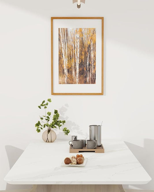 Marsmiles 16x24 Wooden Picture Frame, USA-Sourced Natural Oak Solid Wood Photo Frame with Real Glass for Display Pictures 12x18 with Mat or 16x24 without Mat, Teak, 2 Pack