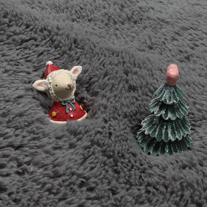 Grey Round Rugs 5Ft for Living Room Bedroom Aesthetic, Fluffy Fuzzy Shag Shaggy Circle Area Rug for Kids Room Decor, Furry Soft Plush Indoor Floor Gray Carpet for Baby Nursery Preppy Dorm Home Office