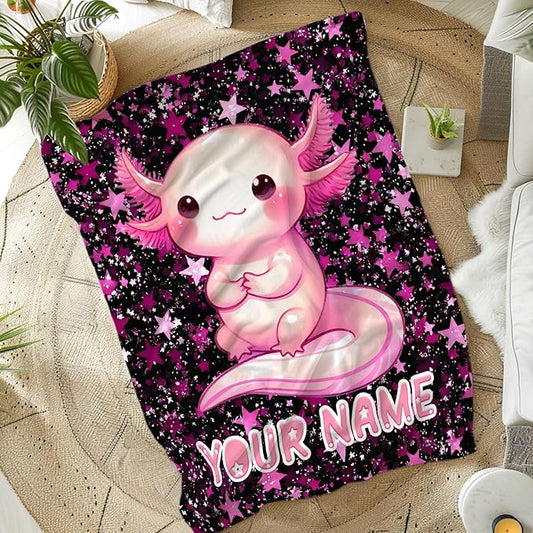 Custom Girls Blanket Personalized Blankets for Girls Teens Gift for Daughter Birthday, Cozy 60 x 50 Inches Cute Animals Theme Flannel Throws for Bed Living Room Home Decor Travel