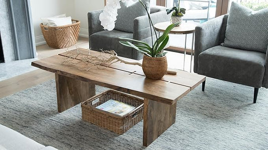 KOUBOO La Jolla Coco Rattan Bowl, Honey-Brown, Small Planter