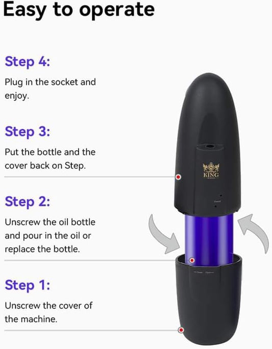 Diffuser Up to 500 Sq.FT Coverage-Nanotechnology Plug in Oil Diffuser Essential Oils (Bluetooth)-for Home and Office-Wall Silent & Waterless Oil Diffuser (Black)