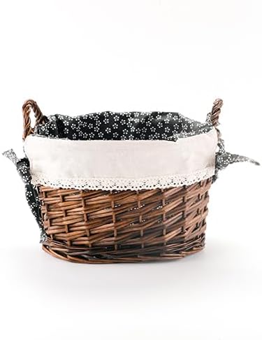 Wicker Storage Basket, Oval Storage Basket, Natural Decoration, Coffee Crafts, 13 * 9 * 7.5in