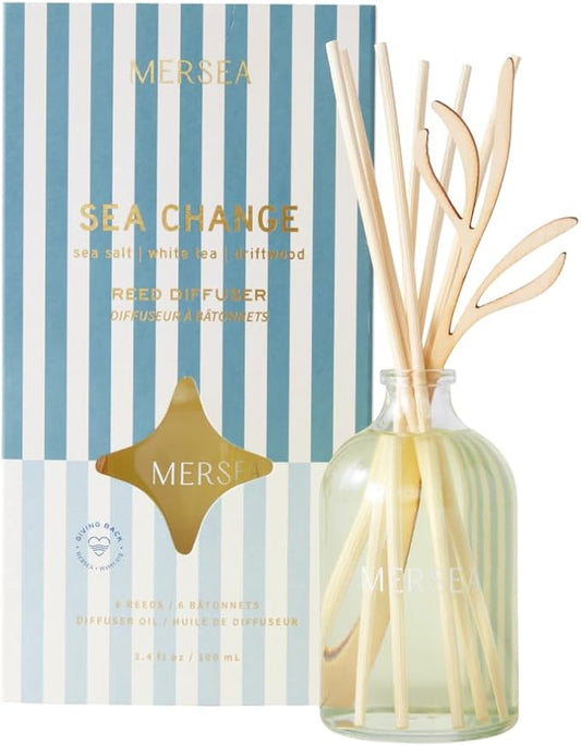 MERSEA Sea Change Bamboo Reed Diffuser, Scented Glass Oil Diffuser (3.4 fl oz)