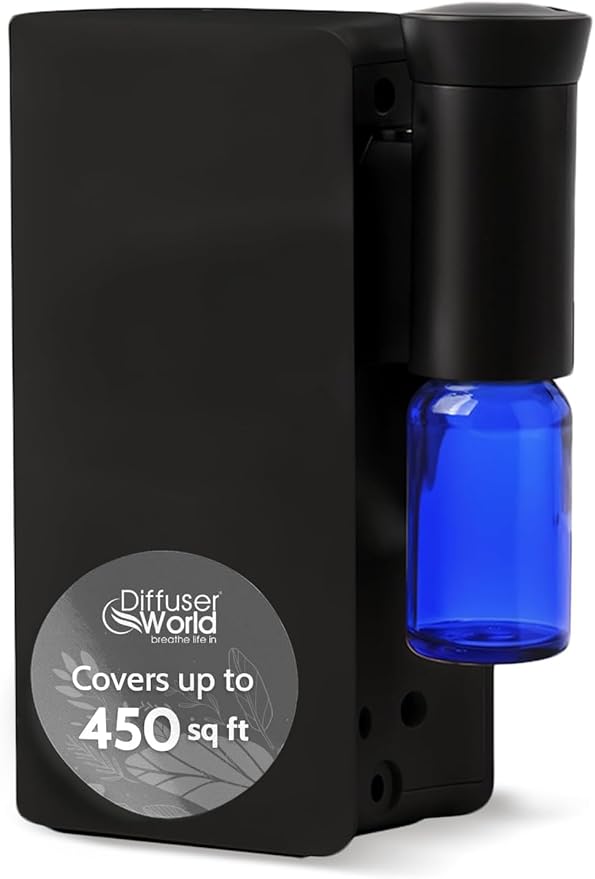 Aroma-Ace Mini Essential Oil Diffuser for Home Scent Diffusers - Portable Waterless Aromatherapy Diffusers with Rechargeable Battery, Nebulizing Atomizer Air Diffuser for Home - Black