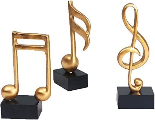 Notakia 3Pcs Music Decorations for Home Gold Music Note Decor for Living Room