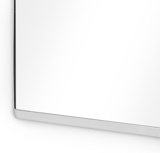 SogesHome Bathroom Medicine Cabinet with Mirror, Hexagon Mirror with 3-Tier Cabinet, Stainless Steel Frame and 2 Shelves for Bathroom, Bedroom, Entryway, Silver