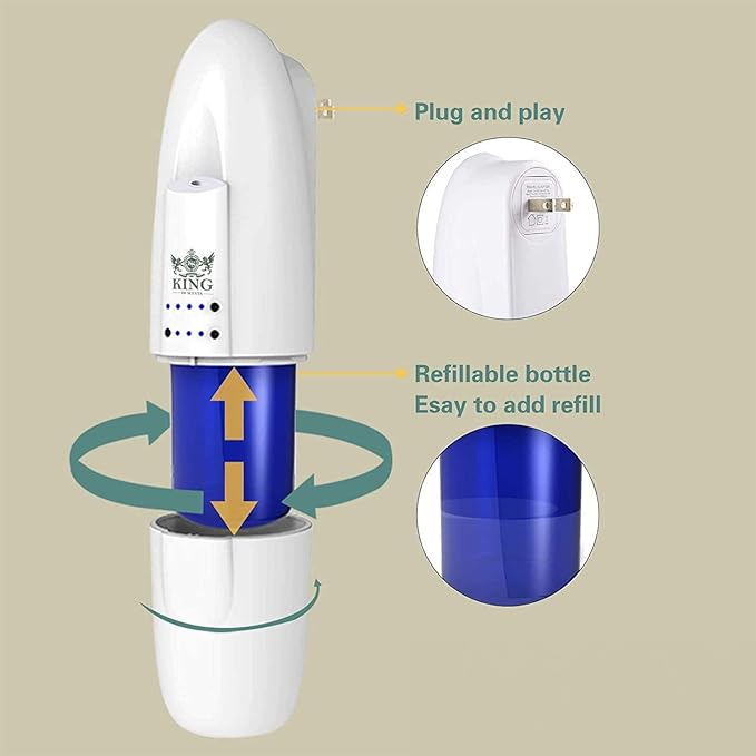 Diffuser Up to 500 Sq.FT Coverage-Nanotechnology Plug in Oil Diffuser Essential Oils (Bluetooth)-for Home and Office-Wall Silent & Waterless Oil Diffuser (Matt White)