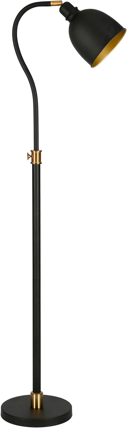 Vincent Adjustable/Arc Floor Lamp with Metal Shade in Blackened Bronze/Blackened Bronze