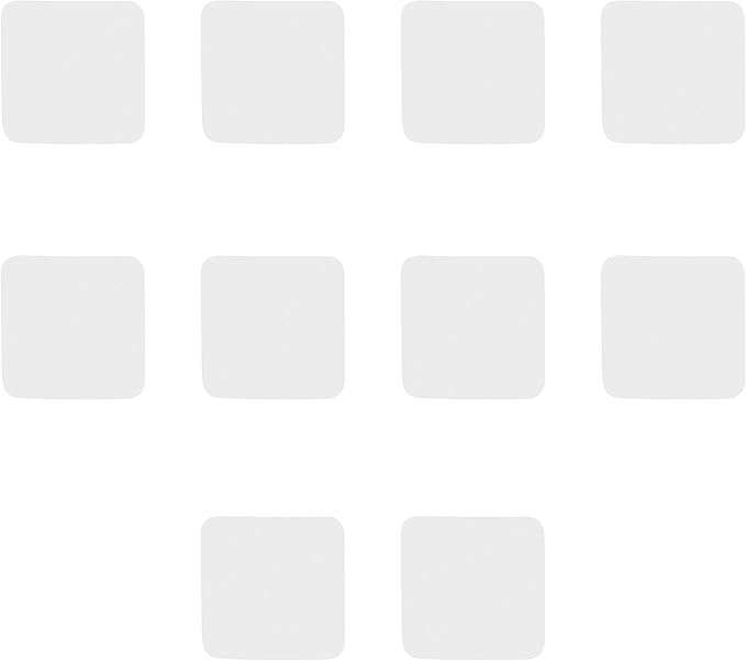 10 Squared Foam Coasters Pack, 4 inch - PU Foam, Foldable - White