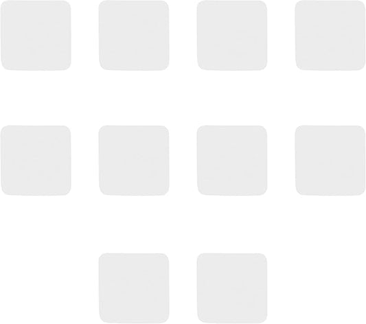 10 Squared Foam Coasters Pack, 4 inch - PU Foam, Foldable - White