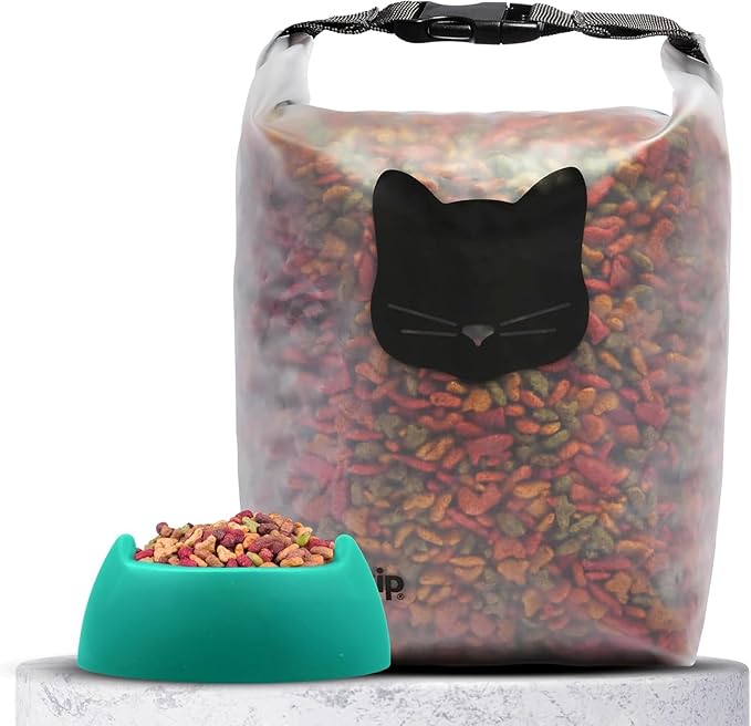 (re)zip Reusable Cat Pet Food Storage Bag | 14-Cup Capacity | Airtight Roll-Top Closure | Durable, BPA-Free PEVA | Translucent & Travel-Friendly | Keeps Kibble Fresh & Organized | Machine Washable
