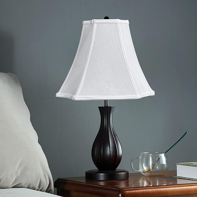 Tootoo Star Fabric Lampshade White (6.3x6.3)" x (13x13)'' x 10.8" Octagonal Royal Bell Shade for Floor Lamp Shade and Table Lamp Shade