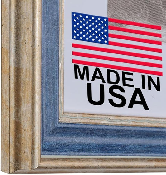 16 x 22 Frame 1-9/16" 16x22 Blue Gold Frame.16x22 Poster Frame.16 x 22 Picture Frames for Wall Mounting.Large Ornate 22x16 Canvas Oil Painting Frames Gothic Vintage Antique Luxury 3069.Baroque Wood Alternative-Polystyrene for Photo,Diploma,Puzzle,TV