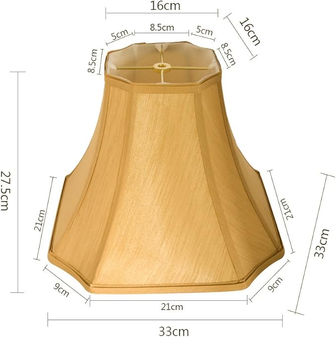 Tootoo Star Antique Octagonal Royal Bell Lamp Shade for Floor Lampshade and Table Lamp,(6.3x6.3) x(13x13) x10.8",Antique Gold