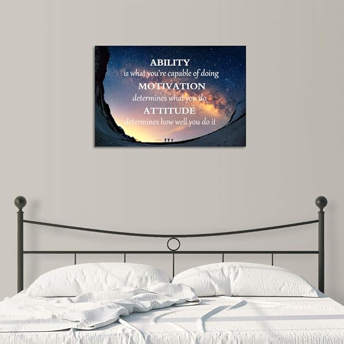 Motivational Posters Prints Wall Art Inspirational Entrepreneur Quotes Wall Decor Inspiration Pictures Office Home Decoration Inspiring Painting for Living Room Bedroom School - 24" Hx 36" W
