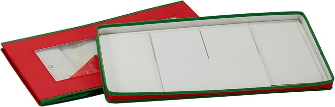 Household Essentials 554RED Holiday Vision Storage Box Chest, 8-Piece Figurine, Red & Green