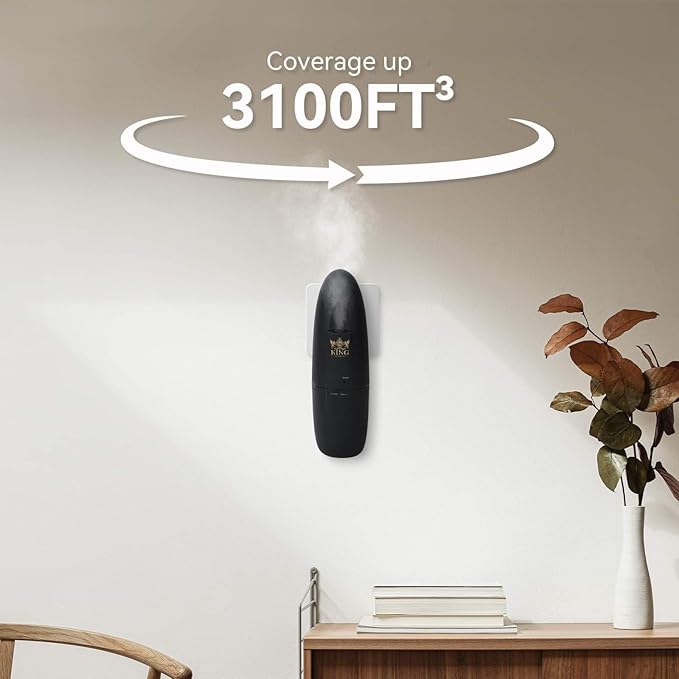 Diffuser Up to 500 Sq.FT Coverage-Nanotechnology Plug in Oil Diffuser Essential Oils (Bluetooth)-for Home and Office-Wall Silent & Waterless Oil Diffuser (Black)