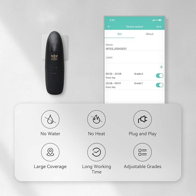 Diffuser Up to 500 Sq.FT Coverage-Nanotechnology Plug in Oil Diffuser Essential Oils (Bluetooth)-for Home and Office-Wall Silent & Waterless Oil Diffuser (Black)