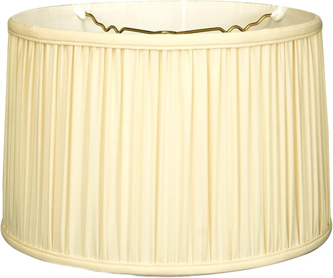 "Royal Designs Shallow Drum Gather Pleat Basic Lamp Shade, Eggshell, 9""x 10""x 7""" (BS-750-10EG)