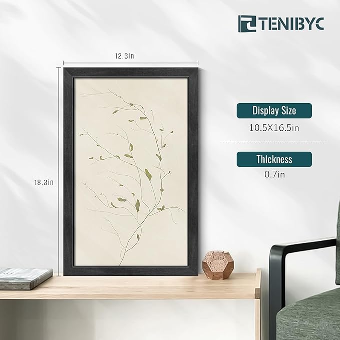 11x17 Picture Frame 4 Pack, Black Wood Poster Frame with HD Tempered Glass, Elegant Wood Grain, Wall Hanging