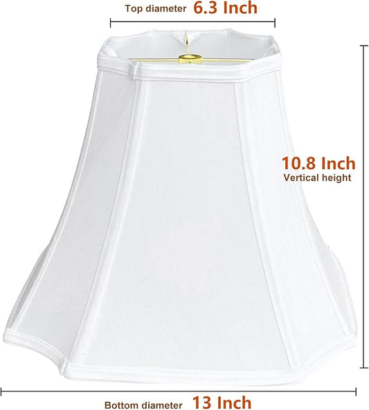 Tootoo Star Fabric Lampshade White (6.3x6.3)" x (13x13)'' x 10.8" Octagonal Royal Bell Shade for Floor Lamp Shade and Table Lamp Shade