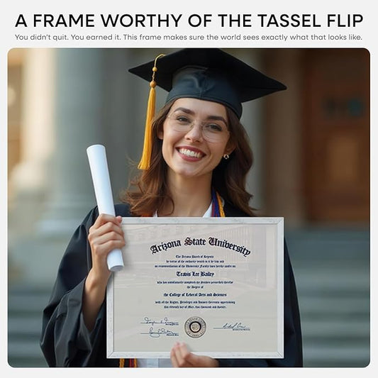 Homeforia 11x14 White Diploma Frame, High End Black Oak 11 x 14 Certificate Wood Frames with Mat 8.5x11, 14x11 Wooden Document Matted Frame, Award Graduation Frames, Tempered Glass, Wall Kit, Set of 1