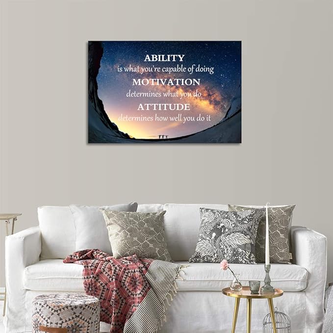 Motivational Posters Prints Wall Art Inspirational Entrepreneur Quotes Wall Decor Inspiration Pictures Office Home Decoration Inspiring Painting for Living Room Bedroom School - 24" Hx 36" W