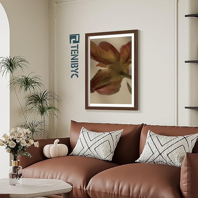 20 x 30 Poster Frame -Set of 4, Brown Wood Picture Frame, Dissplay Photos, Posters and Puzzles, Horizontal or Vertical Wall Hanging