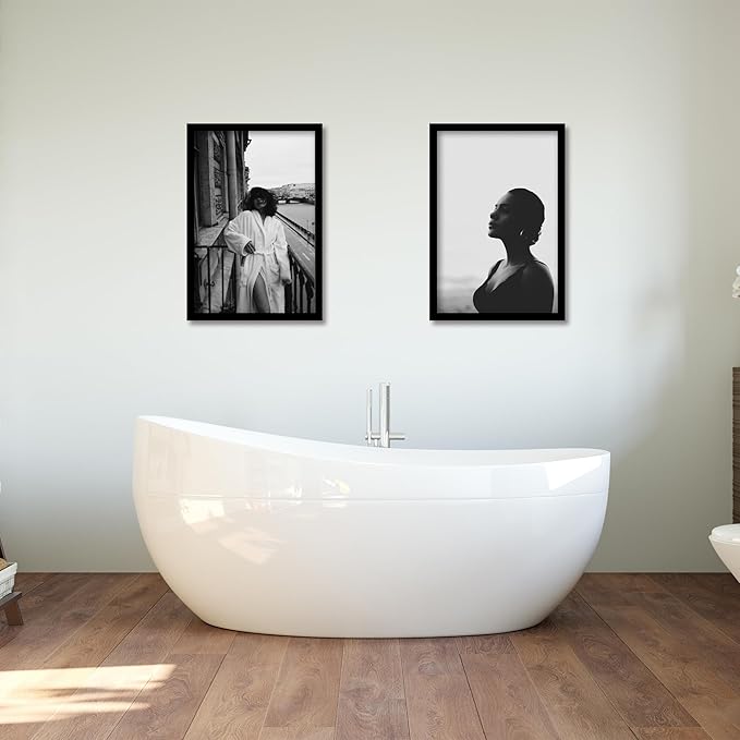 16x24 Picture Frame Set of 5, Black Poster Frame, Display Pictures 12 x 18 with Mat or 16x 24 Without Mat for Horizontal or Vertical Wall Mounting, Wall Gallery Frame for Artwork