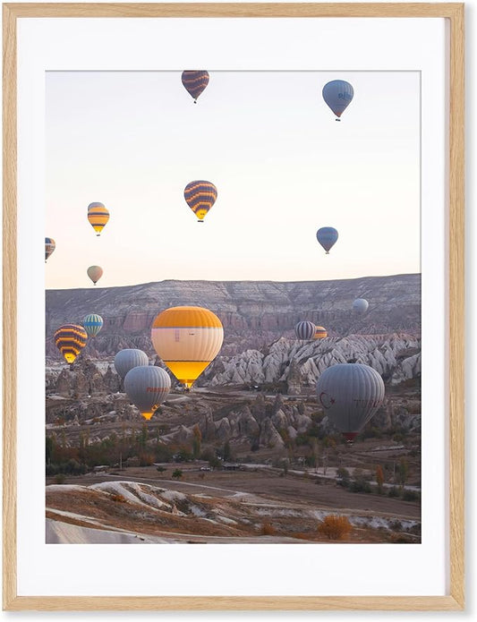 Marsmiles 18x24 Wooden Picture Frame, USA-Sourced Natural Oak Solid Wood Photo Frame with Real Glass for Display Pictures 16x20 with Mat or 18x24 without Mat, Natural, 1 Pack