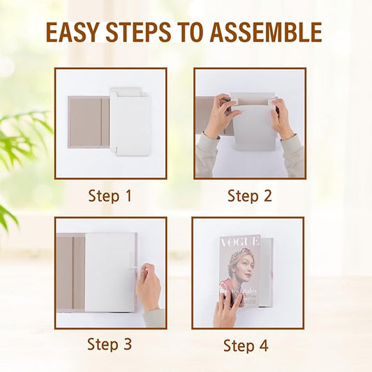 White Large | 4 PCS Decorative Books for Home Decor | Coffee Table Book Decor | Faux Books for Decoration | Aesthetic Shelf & Bookshelf Decor for Living Room, Bedroom, or Office