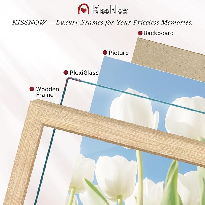 18x24 Poster Frame set of 2, Natural Oak Wood Picture Frame, Wall Hanging