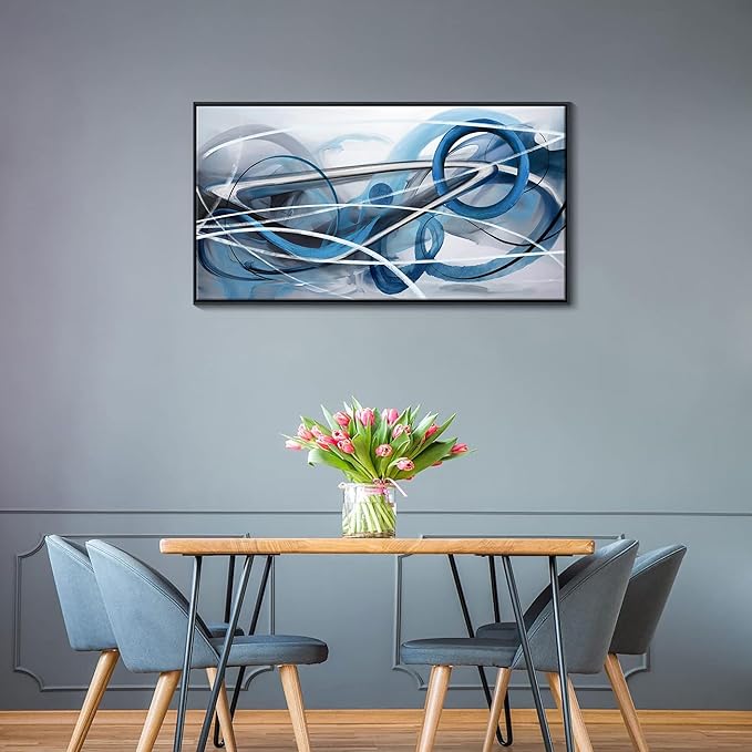 YDYSUNE Large Abstract Wall Art Blue Canvas Wall Decor Paintings Abstract Artwork for Living Room Pictures for Bedroom Decor Office Home Decoration Artwork for Walls 20×40IN