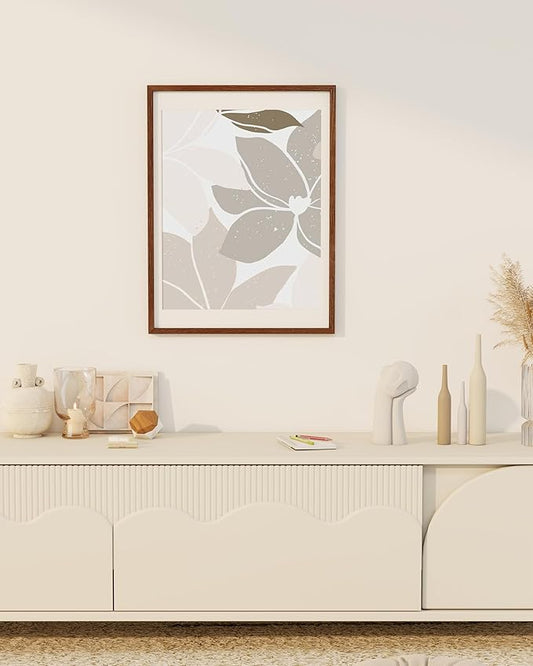 Marsmiles 18x24 Wooden Picture Frame, USA-Sourced Natural Oak Solid Wood Photo Frame with Real Glass for Display Pictures 16x20 with Mat or 18x24 without Mat, Walnut, 1 Pack