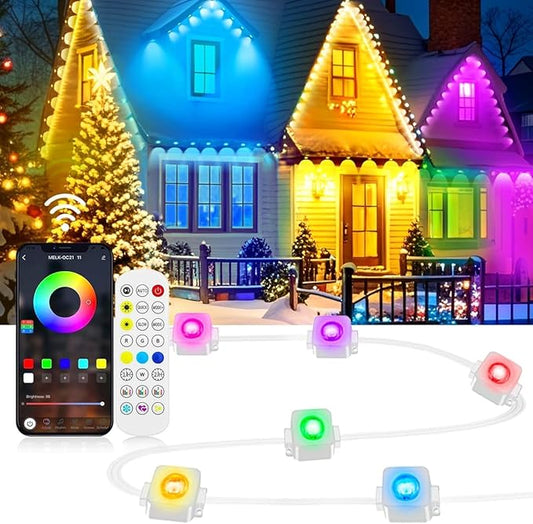 Permanent Outdoor Lights, Smart Decor with 72 Scene Modes, 50ft with 30 LED Lights, IP67 Waterproof for Outdoor Decorations, Work with App & Remote