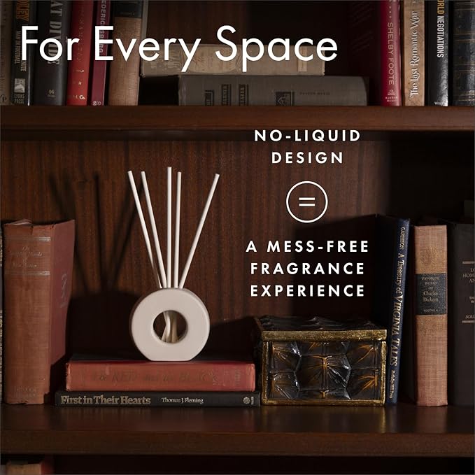 Infused Liquidless Reeds | Includes 25 Flameless Reeds and 1 Decorative Vase, White | Essential Oil Aroma Diffuser Sticks | Fresh Spa Scents | Gifting Fragrance | Black Orchid